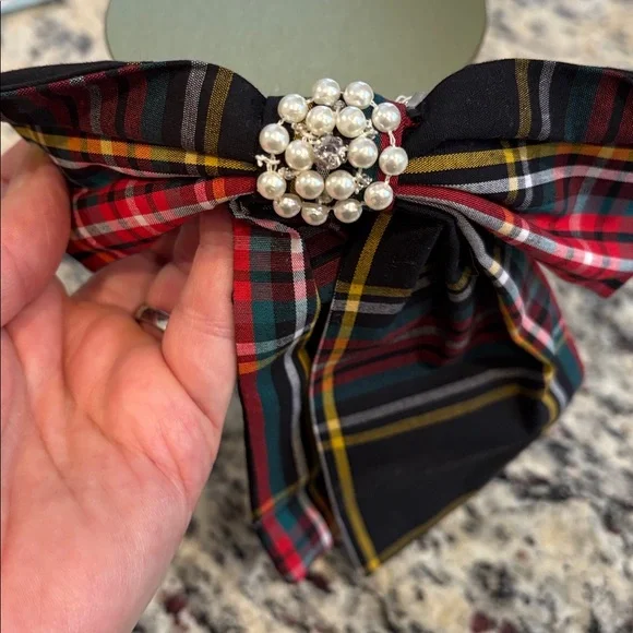 J Crew tartan plaid Rhinestone Accent Hair Barrette - Picture 9 of 9